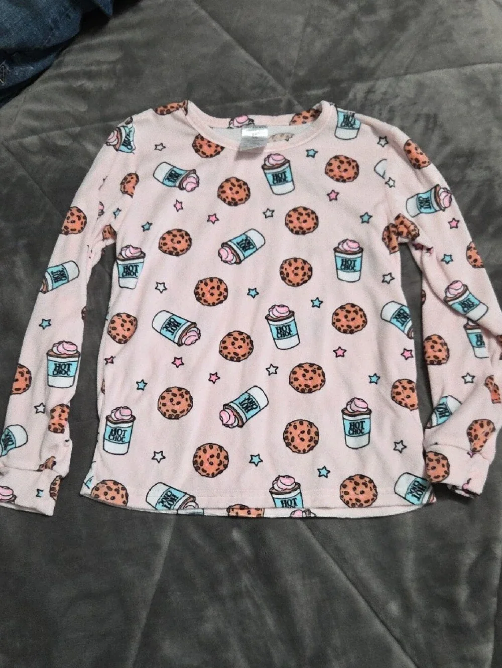 Kids Pink Cookie & Milk Pajama Set